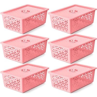Kit 6 Caixas Organizadoras Empilháveis Com Tampa UZ