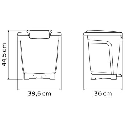 Lixeira Plástica 25L com Pedal Cozinha Lavanderia Tramontina T-Force Preta Cesto de Lixo
