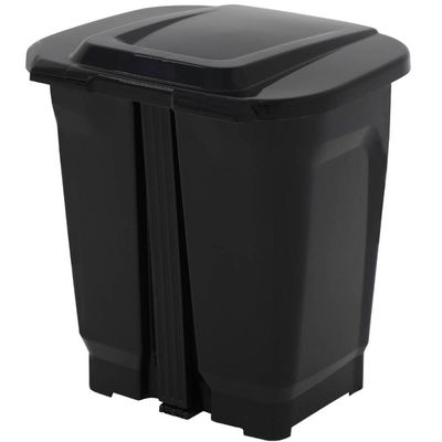 Lixeira Plástica 25L com Pedal Cozinha Lavanderia Tramontina T-Force Preta Cesto de Lixo