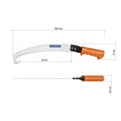 Serrote de Poda Tramontina Lâmina em Aço Carbono Gancho 32cm 12,5" Podador Galhos Árvores