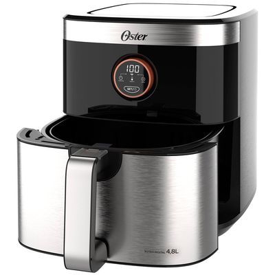 Fritadeira Sem Óleo 4,8 Litros com 8 Funções Pré-programadas 1 Cesto Removível Oster Preto / 220V