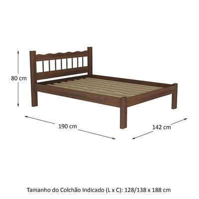 Cama Casal Para Colchão 128/138X188Cm Capri Cr4140 Imbuia