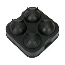 Forma para 4 Gelos Esfera Full Fit Silicone Preto 12x12x5cm Dynasty