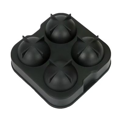 Forma para 4 Gelos Esfera Full Fit Silicone Preto 12x12x5cm Dynasty Preto