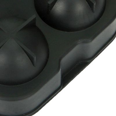 Forma para 4 Gelos Esfera Full Fit Silicone Preto 12x12x5cm Dynasty Preto