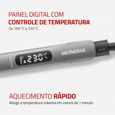 Prancha Alisadora Space Shine, Mondial, Preto, 50W, Bivolt - P-25