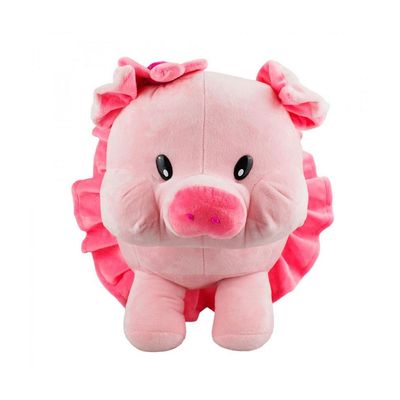 Porquinha de Pelúcia com Saia Rosa 29cm