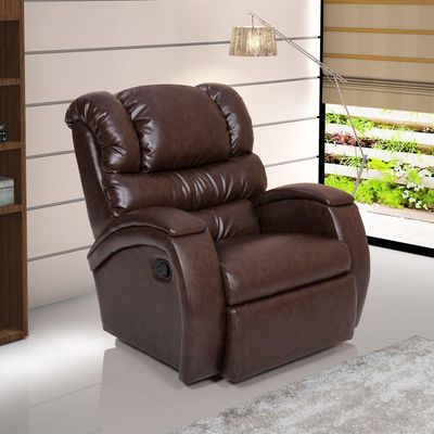 Poltrona do Papai Reclinável Giratória Balanço Zero Wall Biorne F05 Corano Marrom Brilho - Lyam Decor