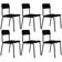 Kit 06 Cadeiras Estofada Para Sala de Jantar Sense Preto C01 Courino Preto  - Lyam Decor