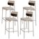 Kit 04 Banquetas Alta Bar Cozinha Sala De Jantar Aço Branco Kaira C01 Linho Areia Courino Café - Lyam Decor