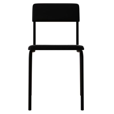 Kit 02 Cadeiras Estofada Para Sala de Jantar Sense Preto C01 Courino Preto  - Lyam Decor