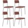 Kit 04 Cadeiras Estofada Para Sala de Jantar Sense Branco C01 Linho Rosê - Lyam Decor