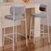Kit 02 Banquetas Alta Bar Cozinha Sala De Jantar Aço Branco Kaira C01 Linho Cinza Courino Café - Lyam Decor