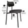 Cadeira Estofada Para Sala de Jantar Astrid Preto C01 Linho Preto Courino Preto - Lyam Decor