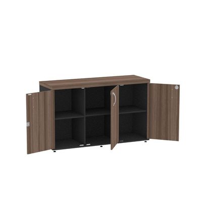 Armário Credenza 3 Portas Pivotantes Pe40 Preto-walnut