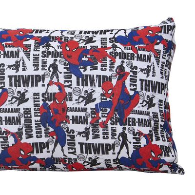 Fronha Portallar Malha Disney Estampada Marvel Spider White 48cmx68cm Branco