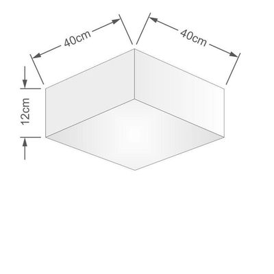 Plafon Quadrado Vivare Md-3050 Cúpula Em Tecido 12/40x40cm - Bivolt Café 127/220v