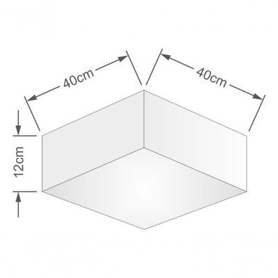 Plafon Quadrado Vivare Md-3050 Cúpula Em Tecido 12/40x40cm - Bivolt Café 127/220v