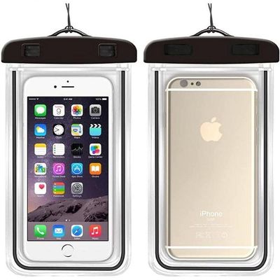 Capa Case Bolsa Prova D'Água Pvc Impermeável Com Alça, 6 Polegadas (Preto)
