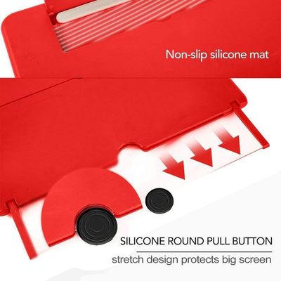 Amplificador De Tela Para Celular, Efeito 3d, Tela Com Suporte De Mesa Vermelho