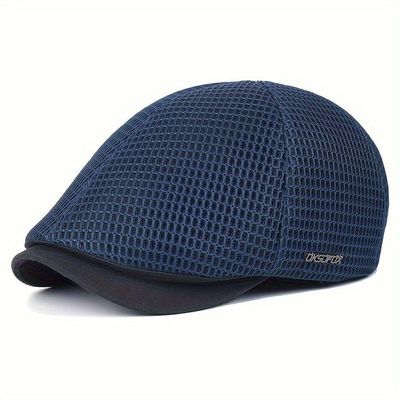 Boné Britanico De Malha Respirável Estilo Casual Fashion Unissex Ajustavel Azul-marinho