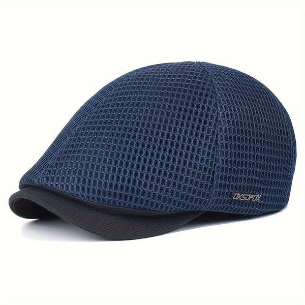 Boné Britanico De Malha Respirável Estilo Casual Fashion Unissex Ajustavel Azul-marinho