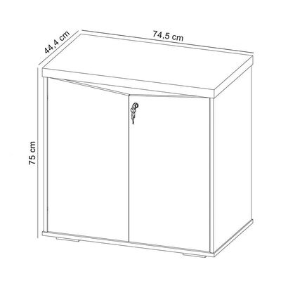 Balcão Para Escritório Com Chave Multiuso 2 Portas Unik A02 Freijó Branco - Lyam Decor