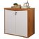 Balcão Para Escritório Com Chave Multiuso 2 Portas Unik A02 Freijó Branco - Lyam Decor