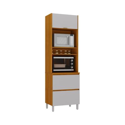 Cozinha Completa Itatiaia Lumina 350cm Paneleiro 2 Nichos Em Madeira Mdf Cinamomo/fendi