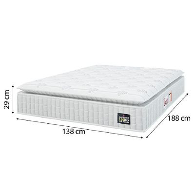 Cama Box Baú Colchão Casal Espuma D45 Lazio Pillow Top 138x188x70cm Linho Branco Hellen Branco