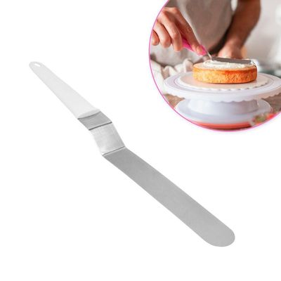 Espatula De Confeiteiro Bolos Decoração Confeitaria Inox Cabo 38cm Curvo