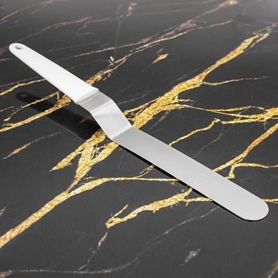 Espatula De Confeiteiro Bolos Decoração Confeitaria Inox Cabo 38cm Curvo