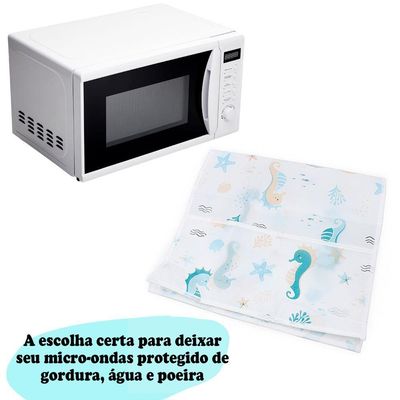 Capa Protetora Para Microondas Forno Eletrico Eletrodomesticos 85x35cm Fundo Do Mar
