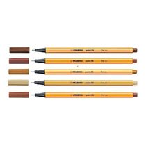 Caneta Fineliner 0.4mm Point 88 5 Tons De Marrom - Stabilo