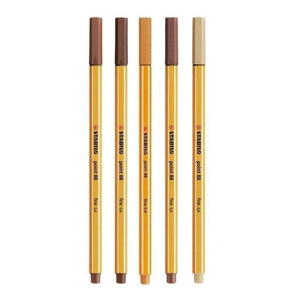 Caneta Fineliner 0.4mm Point 88 5 Tons De Marrom - Stabilo