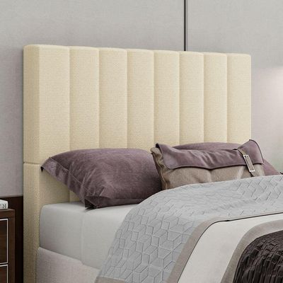 Cabeceira Estofada King 195 Cm Esmeralda Linho Creme