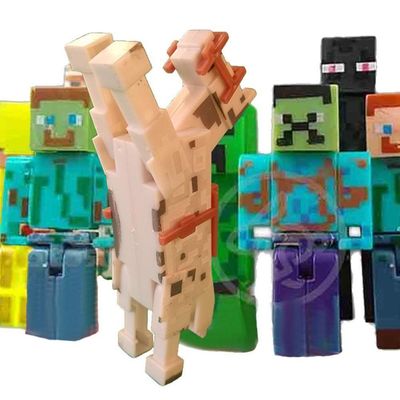 Cartela 10 Boneco Articulado Minecraft My Home 2 Blocos Nº4