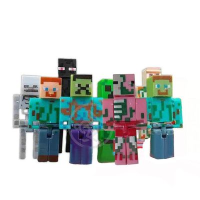 Cartela 10 Boneco Articulado Minecraft My Home 2 Blocos Nº4