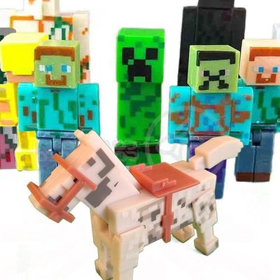 Cartela 10 Boneco Articulado Minecraft My Home 2 Blocos Nº4