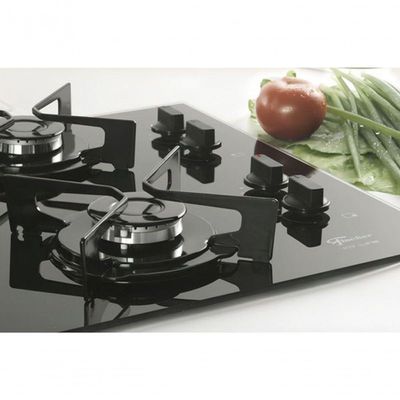 Fogão Cooktop Fischer 4 Queimadores Fit Line Gás Mesa Vidro 26342-57175 Preto Bivolt