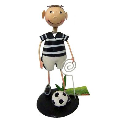 Boneco De Ferro Enfeite Jardim Torcedor Decoraçao Casa Mesa Estante Jardim Futebol Preto