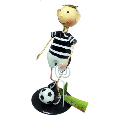 Boneco De Ferro Enfeite Jardim Torcedor Decoraçao Casa Mesa Estante Jardim Futebol Preto
