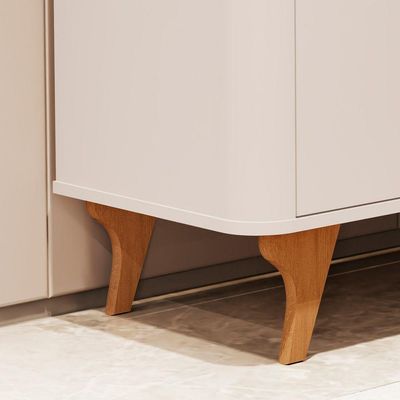 Buffet Aruma Com 3 Portas E Cantos Arredondados Off White