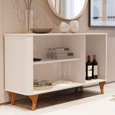 Buffet Aruma Com 3 Portas E Cantos Arredondados Off White