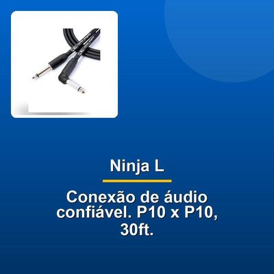 Cabo Microfone Ninja L 0,20mm P10-p10 30ft Preto