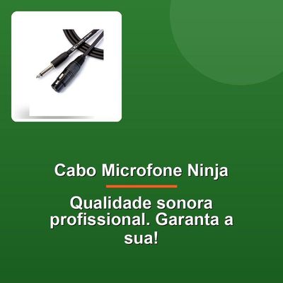 Cabo Microfone Ninja Hg 0,20mm P10-xlr 20ft Preto