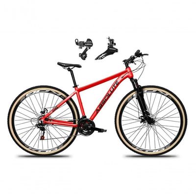 Bicicleta Aro 29 Absolute Nero 5 Alumínio 24v Câmbios Shimano Freio A Disco Mountain Bike vermelho Tam: 19