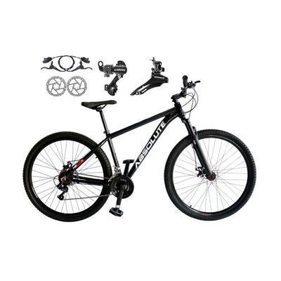Bicicleta Aro 29 Absolute Nero 5 Alumínio 21v Câmbios Shimano Freio A Disco Hidráulico Mtb preto Tam: 21