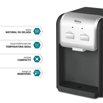 Purificador de Água Philco Dupla Filtragem 70W PPU11C Bivolt