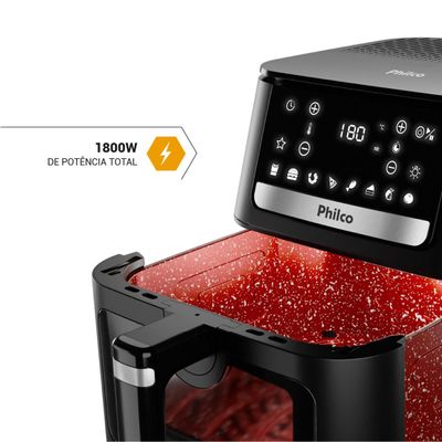 Air Fryer Philco 9,5L Visor Glass Redstone 1800W PAF95A 127V